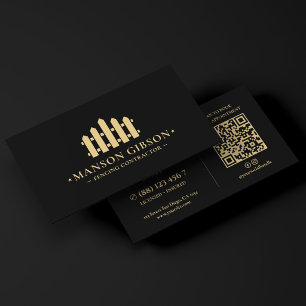 Cartão De Visita Logotipo de Contratante de Cerca de Fencing Preto 