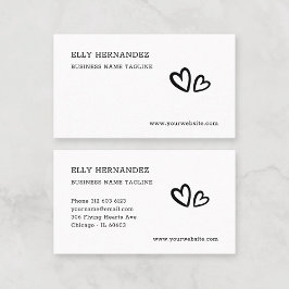 Cartão De Visita Logotipo de Coração da Tipografia de Máquina Minim