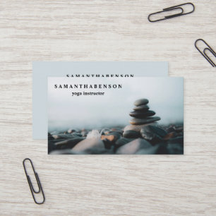 Cartão De Visita Logotipo de Cores Água Elegante Zen Yoga Cura Saúd