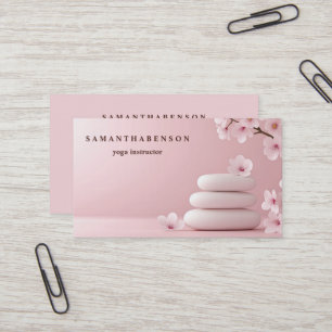 Cartão De Visita Logotipo de Cores de Água Elegante Zen Yoga Cura S