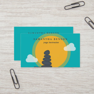 Cartão De Visita Logotipo de Cores de Água Elegante Zen Yoga Cura S