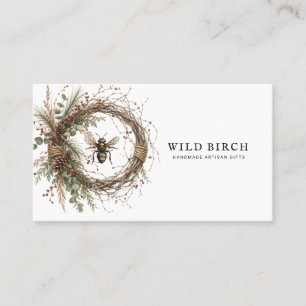 Cartão De Visita Logotipo de Coroa Botânica Artesanal