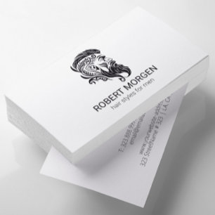 Cartão De Visita Logotipo de corte de cabelo em ornamentos pretos