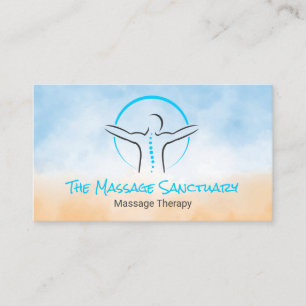 Cartão De Visita Logotipo de Costas da Coluna   Terapia de Massagem