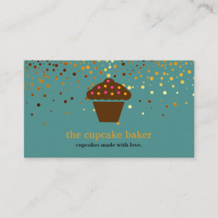 Cartão De Visita Logotipo de Cupcake Moderno Padaria Chef Catering