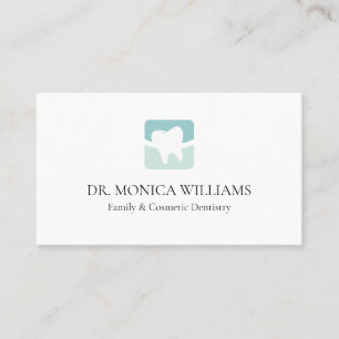 Cartão De Visita logotipo de dente de dentista moderno verde claro