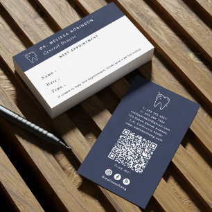 Cartão De Visita Logotipo de Dente de Dentista Simples Azul Consult