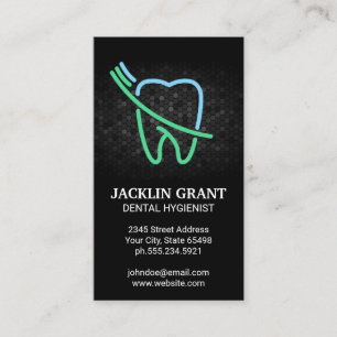 Cartão De Visita Logotipo de dente e Pincel