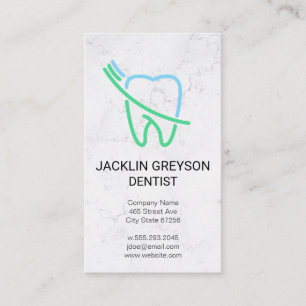 Cartão De Visita Logotipo de dente e Pincel
