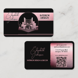 Cartão De Visita Logotipo de Design de Interiores ou Arquiteto Pret