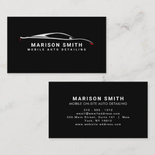 Cartão De Visita Logotipo de detalhamento automático preto, reparo 