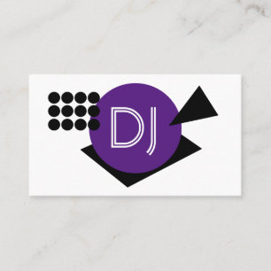 Cartão De Visita Logotipo de DJ Geométrico Roxo Formas