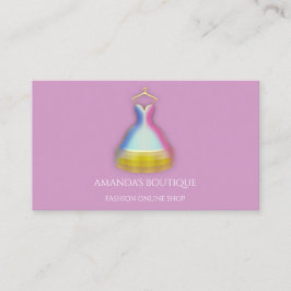 Cartão De Visita Logotipo de Dress Fashion Boutique Evento Dourado 