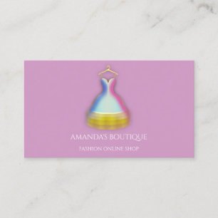 Cartão De Visita Logotipo de Dress Fashion Boutique Evento Dourado 