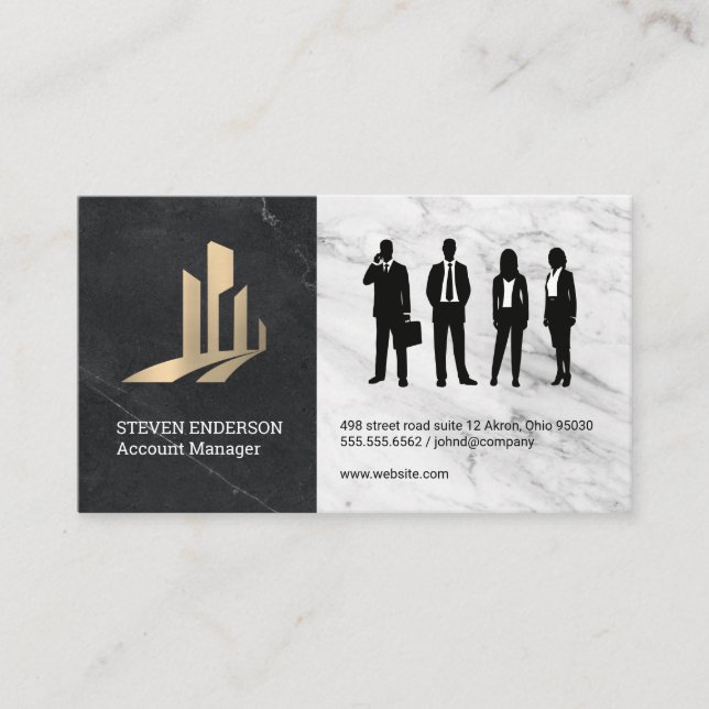 Cartão De Visita Logotipo de edifício imobiliário | Pessoas comerci (Frente)