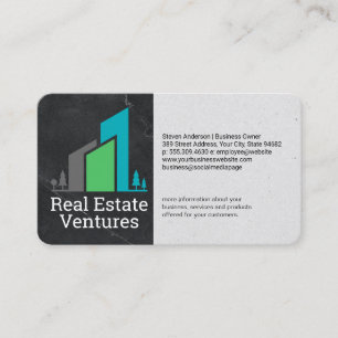 Cartão De Visita Logotipo de Edifícios de Propriedades Estilizados