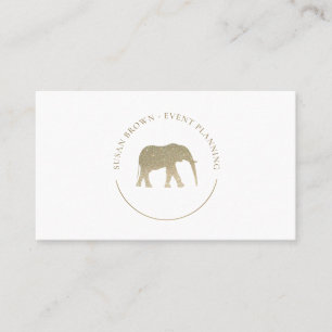Cartão De Visita Logotipo de Elefante de Glitter Faux