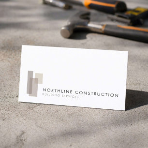Cartão De Visita Logotipo de Empresa de Construção Moderna