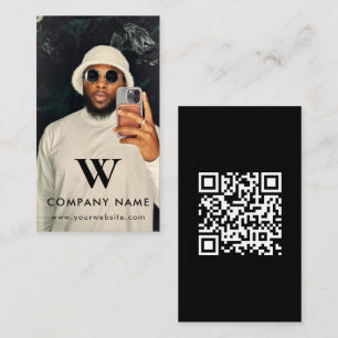 Cartão De Visita Logotipo de Empresa Minimalista Foto Personalizada