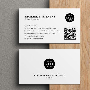 Cartão De Visita logotipo de empresa minimalista profissional códig