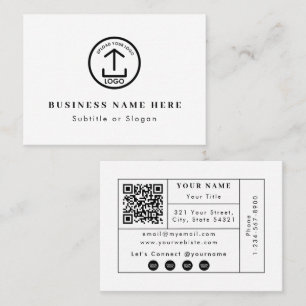 Cartão De Visita Logotipo de empresa moderno QR Code Contato de míd