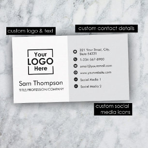 Cartão De Visita Logotipo de empresa personalizado Minimalista mode