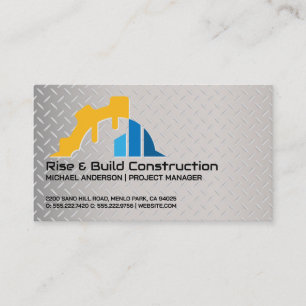 Cartão De Visita Logotipo de Engenheiro de Construção   Construtore