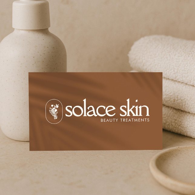 Cartão De Visita Logotipo de Esteticista de Spa de Bem-Estar Minima (Criador carregado)