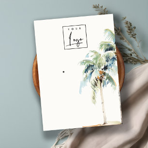 Cartão De Visita Logotipo de exibição da árvore de palma tropical c