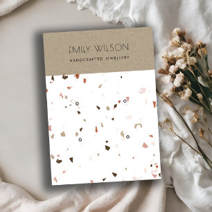 CARTÃO DE VISITA LOGOTIPO DE EXIBIÇÃO DE BRANCO TERRAZZO 2 DO CHI