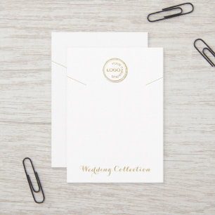 Cartão De Visita Logotipo de exibição de colar branco simples Mídia