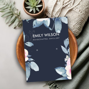 CARTÃO DE VISITA LOGOTIPO DE EXIBIÇÃO DE OUVIMENTO FLORAL AZUL SA