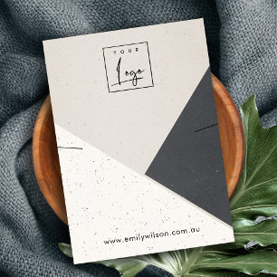 Cartão De Visita Logotipo de exibição do colar cerâmico branco b