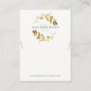 CARTÃO DE VISITA LOGOTIPO DE EXIBIÇÃO DO MONOGRAMA DE FOLIAGEM AM