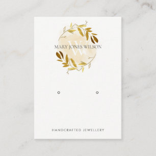 CARTÃO DE VISITA LOGOTIPO DE EXIBIÇÃO DO MONOGRAMA DE FOLIAGEM AM