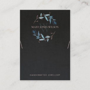 CARTÃO DE VISITA LOGOTIPO DE EXIBIÇÃO DO MONOGRAMA DE FOLIAGEM DE P