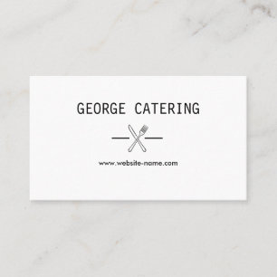 Cartão De Visita Logotipo de Faca e Garfo Cruzados Vintage Catering
