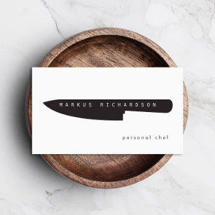 Cartão De Visita Logotipo de Faca Grande Chef para Chef Pessoal, Ca