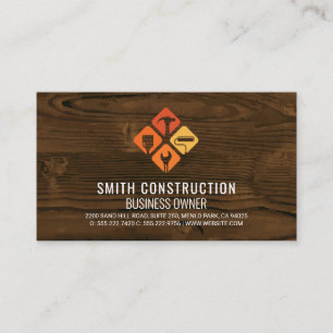 Cartão De Visita Logotipo de Ferramentas de Construtor   Reparo Dom