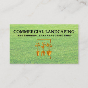 Cartão De Visita Logotipo de Ferramentas de jardinagem Grama Pa