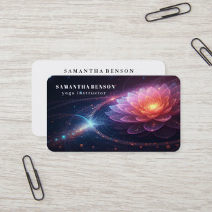 Cartão De Visita Logotipo de Flor de Lótus Elegante Yoga