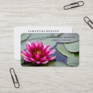 Cartão De Visita Logotipo de Flor de Lótus Elegante Yoga