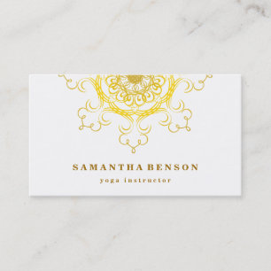 Cartão De Visita Logotipo de Flor de Lótus Elegante Yoga