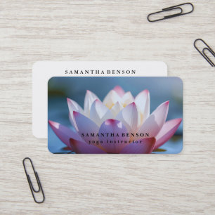 Cartão De Visita Logotipo de Flor de Lótus Elegante Yoga