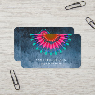 Cartão De Visita Logotipo de Flor de Lótus Elegante Yoga