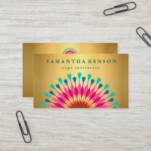 Cartão De Visita Logotipo de Flor de Lótus Elegante Yoga