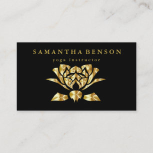 Cartão De Visita Logotipo de Flor de Lótus Elegante Yoga