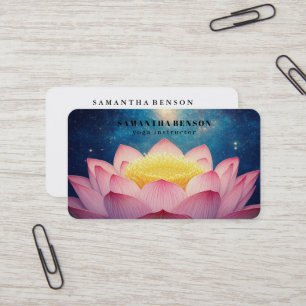 Cartão De Visita Logotipo de Flor de Lótus Elegante Yoga