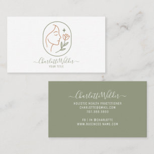 Cartão De Visita Logotipo de Flor Facial de Bem-Estar Holístico 