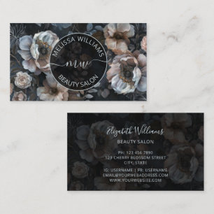 Cartão De Visita Logotipo de Flores Rosa Corado